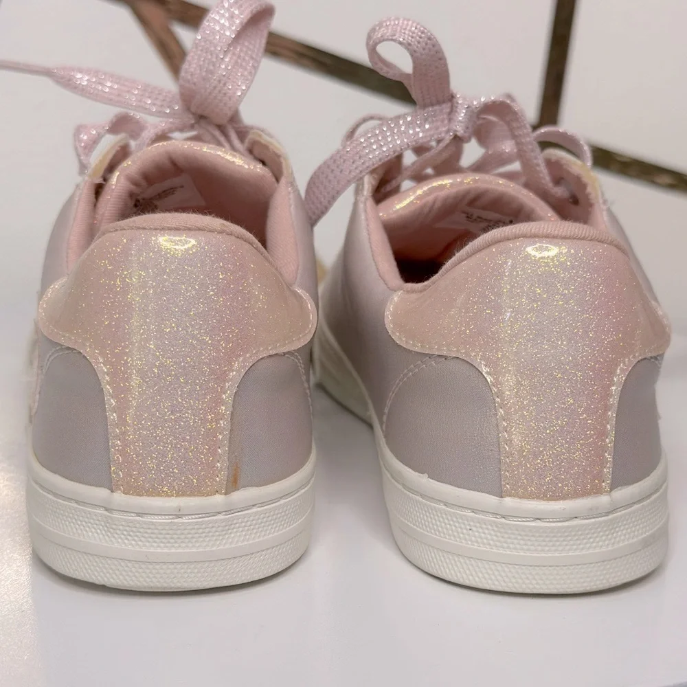 The Children's Place Girls Glitter Star Low Top Pink Sneakers (SH94)